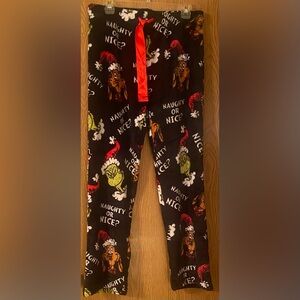 DR SEUSS Naughty or Nice? Fleece Fuzzy Christmas Pajama Sleep Pants. Size M 8-10